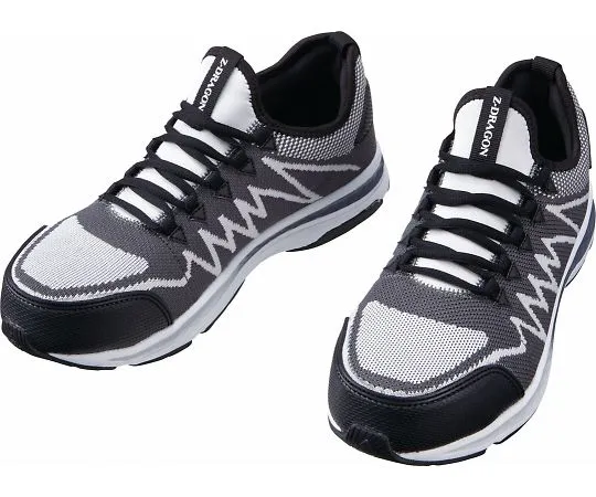 64-0989-39 Safety Shoes Lace-Up Type Charcoal x Silver 25.0 cm S5181