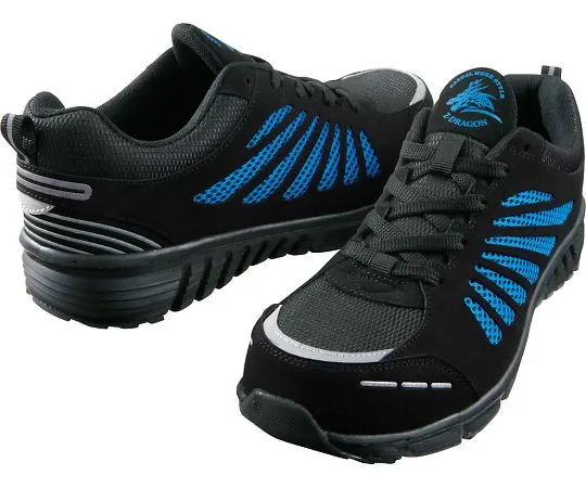 64-0987-75 Safety Shoes Lace-Up Type Black x Blue 25.0 cm S4161