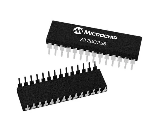 63-4682-82 Microchip Technology AT28C256-15PU, 256kbit Parallel EEPROM Memory, 150ns 28-Pin PDIP Serial-2 Wire AT28C256-15PU