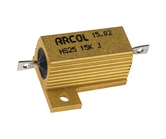63-4892-03 Arcol HS25 Series Aluminium Ho***d Axial Wire Wound Panel Mount Resistor, 15kΩ ±5% 25W HS25 15K J