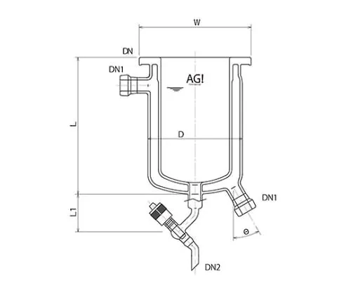 61-4715-91　［Discontinued］Full Jacket Type Reaction Vessel with Drain Valve　3071-03/75-M