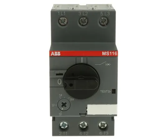 63-4795-87 ABB Manual 3P Motor Protection Circuit Breaker, 690 V ac, 1, 3 Phase, IP20 MS116-1.6