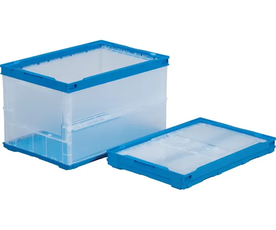 67-7112-88 Petanko Folding Container O-50B Transparent/Blue 55870000TMBL