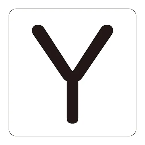 61-3414-95　［Discontinued］Alphabet Display Sticker HA-Y (5P) Large　172525