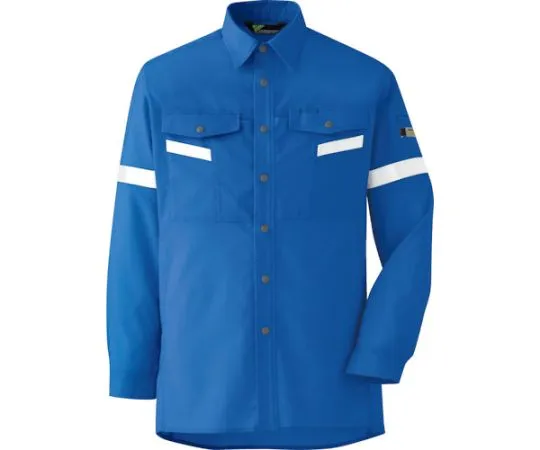 67-3134-24 All Year Work Wear Antistatic JIS Compatible Reflective Material Long Sleeve Shirt VES2553 Royal Blue S VES2553-UE-S