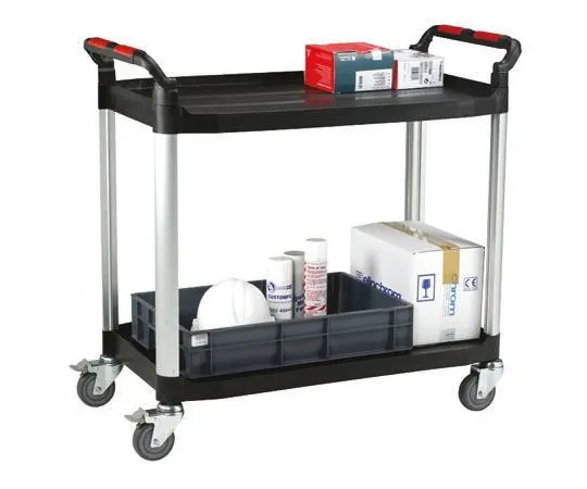 63-4934-26 RS PRO 2 Level Aluminium Shelf Trolley, 866 x 500mm, 120kg Load 669-3740