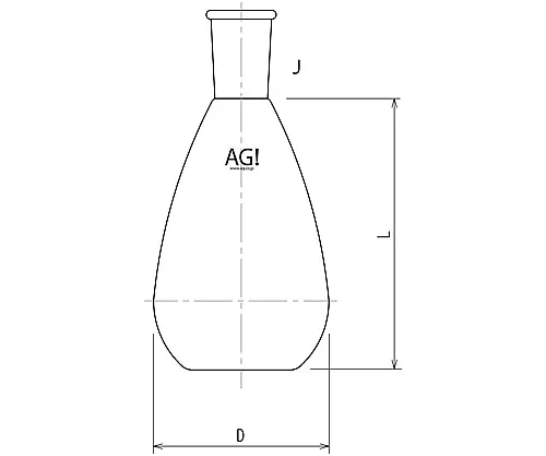 61-3623-56　［Discontinued］Flat-Bottom Eggplant Flask 1000mL 24/40　3204-1-4L