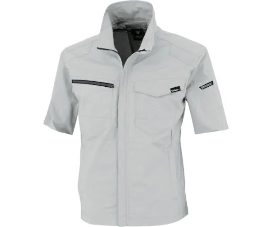 65-8386-76 TC Stretch Short Sleeve Blouson Silver Gray 3L 1711-22-3L