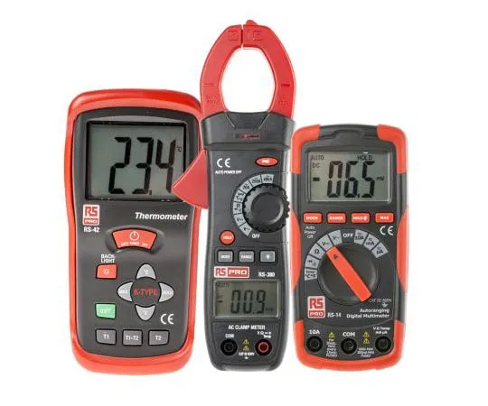 63-4691-53　［Out of stock］RS PRO RS14 Digital Multimeter, RS380 Clampmeter, RS42 Digital Thermometer Multimeter Kit　144-6601