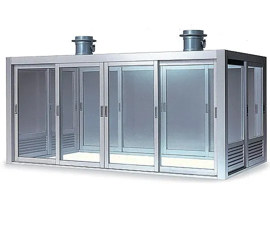 3-5822-01　［Discontinued］Laboratory Bench Hood Slide Sash Type, Double-Sided Type, Made Of Aluminum 1800 x 1500 x 1400　TSW-1800