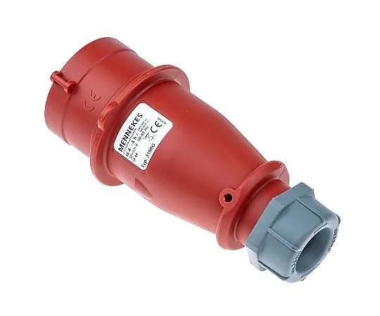 63-4805-78 Mennekes IP44 Red Cable Mount 3P+N+E Industrial Power Plug, Rated At 16A, 415 V,With Phase Inverter 319