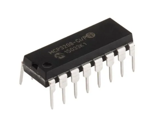 63-4777-42 Microchip MCP3208-CI/P, 12-bit Serial ADC Pseudo Differential, Single Ended Input, 16-Pin PDIP MCP3208-CI/P