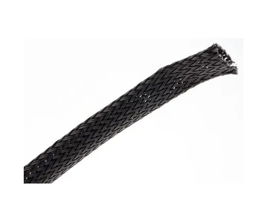 63-4794-53 SES Expandable Braided PET Black Cable Sleeve, 8mm Diameter, 100m Length 6240005010