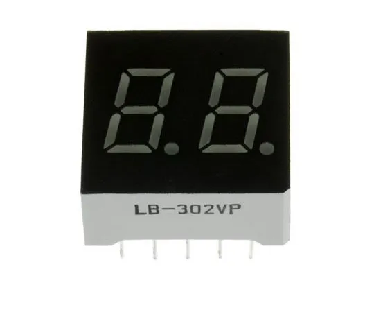 63-4710-78 LB-302VP ROHM 2 Digit LED LED Display, CC Red 6.3 mcd RH DP 7.6mm LB-302VP