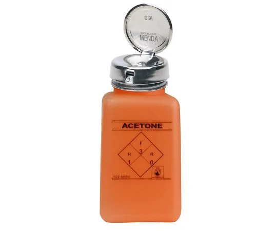 64-2942-86 Dissipative HDPE Orange Bottle, Take-along "ACETONE" printed 883001