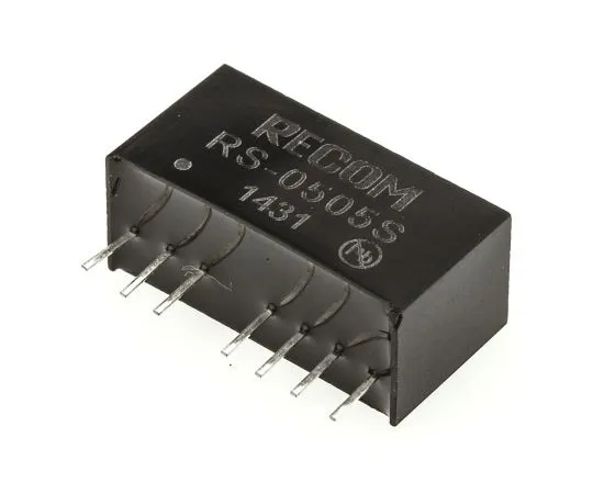 63-4807-19 Recom RS 2W Isolated DC-DC Converter Through Hole, Voltage in 4.5 → 9 V dc, Voltage out 5V dc RS-0505S