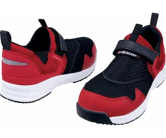 64-0987-21 Safety Shoes Slip-on Black x Red 25.0 cm S3187