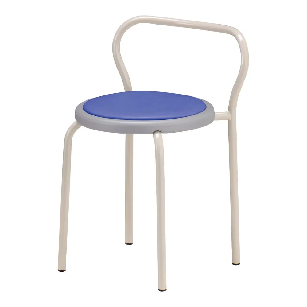8-9006-02　［Discontinued］Round Chair with Back Blue　S-155-N-BL
