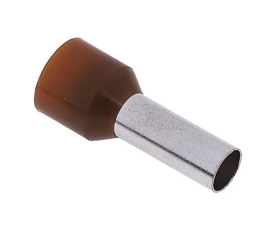 63-4698-48 RS PRO Insulated Crimp Bootlace Ferrule, 12mm Pin Length, 4.9mm Pin Diameter, 10mm² Wire Size, Brown 157-1244