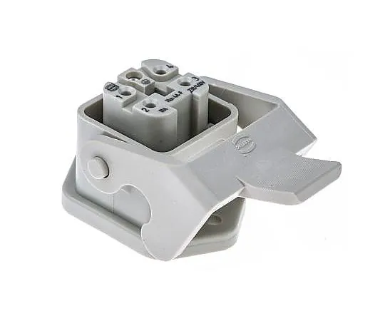 63-4806-69 Han A Series 4 + PE Way Female 10A Panel Kit, includes Female Insert, Hood 09200030320+09200042711