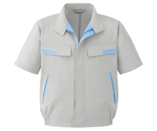 65-1278-32 Work Clothes, VERDEXCEL Male/Female Pair Short Sleeve Blouson Silver Gray SS VES71UESS VES71-UE-SS