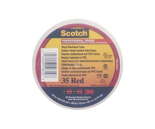 63-4712-96 3M Red Electrical Tape, 19mm x 20m SCOTCH 35 ROUGE 20 X 19