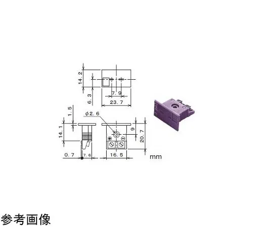 65-3532-35　［Discontinued］Thermocouple Connector ANP Plug Thermocouple Type: K Type Shape: P Material: Nylon　ANP-K-P-L
