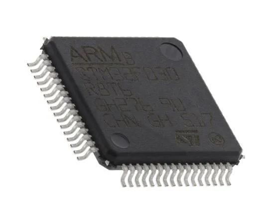 63-5107-62 STMicroelectronics STM32F030R8T6, 32bit ARM Cortex M0 Microcontroller, 48MHz, 64 kB Flash, 64-Pin LQFP STM32F030R8T6