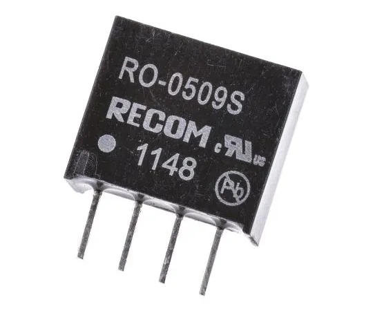 63-4938-47 Recom RO 1W Isolated DC-DC Converter Through Hole, Voltage in 4.5 → 5.5 V dc, Voltage out 9V dc RO-0509S