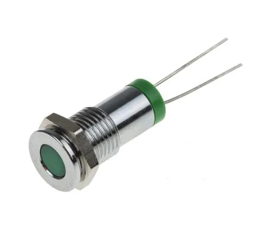63-4977-71 RS PRO Green Indicator, 2 V dc, 8mm Mounting Hole Size, Lead Pins Termination, IP67 700-1647