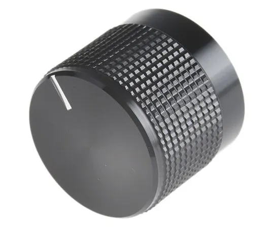 63-5092-17 RS Potentiometer Knob, Push-On Type, 20mm Knob Diameter, Black, Splined Shaft Type, 6mm Shaft 777-7319
