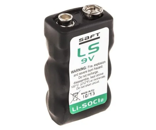 63-5092-34 Saft Lithium Thionyl Chloride 9V Battery PP3 LS9V