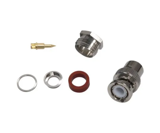 63-5172-97 Yuetsu Straight 50Ω BNC Connector, Plug, Nickel, Solder Termination 050-NC28B