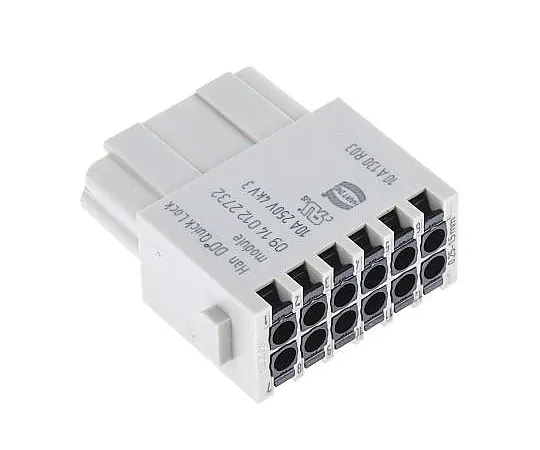 63-5142-90 Han-Modular 0914 Series Quick Lock Module, Female, 12 Way, 10A, 250 V 9140122732