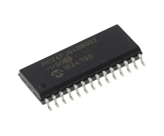 63-4985-25 Microchip PIC24FJ64GB002-I/SO, 16bit PIC Microcontroller, 32MHz, 64 kB Flash, 28-Pin SOIC PIC24FJ64GB002-I/SO