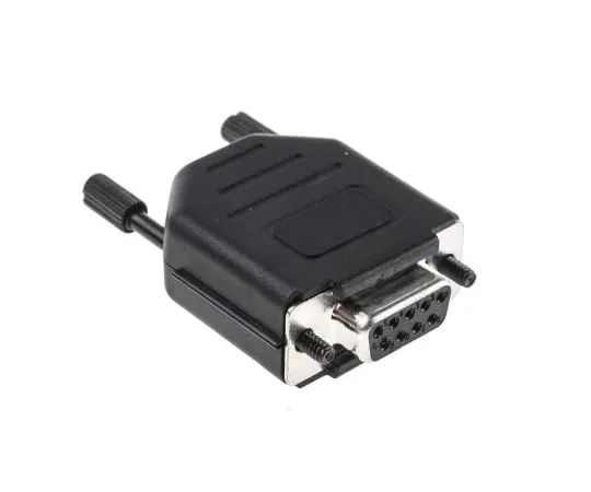 63-5080-83 9 Way D-Sub Socket Connector Kit With Contact Insert, D-sub Socket Connector, Hood, UNC 4-40 Thumb Screws MHDPPK9-DB9S-K