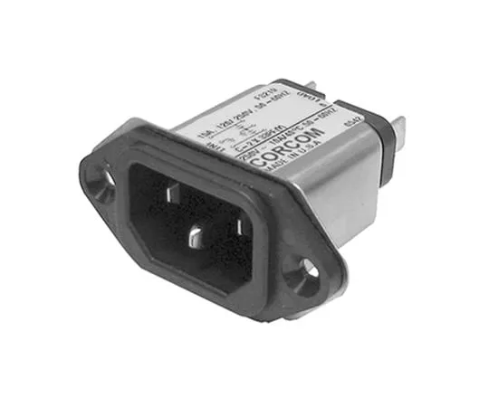 63-5161-01 Male C14 IEC Filter Flange Mount,Spade,Rated At 15A,250 V ac Operating Frequency 50/60Hz 6609987-7