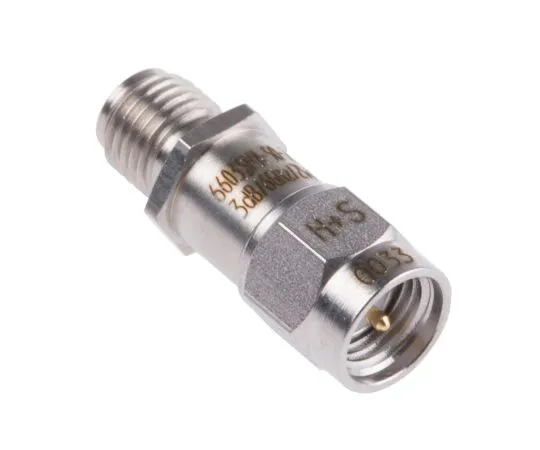 63-5010-97 50Ω RF Attenuator SMA Connector SMA Plug to Socket 3dB, Operating Frequency DC to 6GHz 6603_SMA-50-2/199_NE