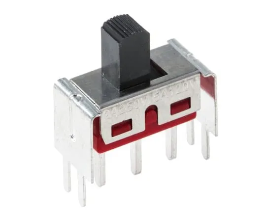 63-5036-37 Through Hole Slide Switch Single Pole Double Throw (SPDT) Latching 5 A @ 28 V dc Top 734-7315