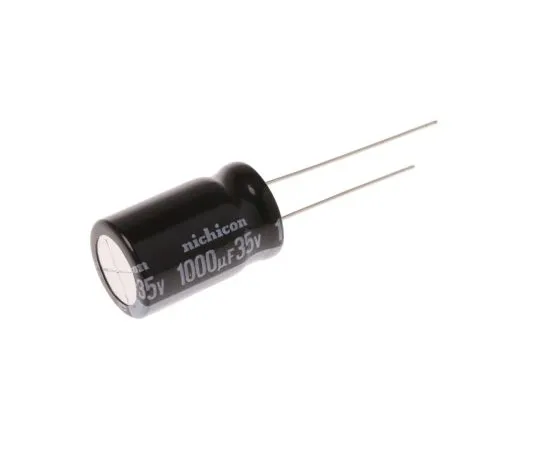 63-5043-19 Nichicon 1000μF 35V dc Aluminium Electrolytic Capacitor, Through Hole 12.5 (Dia.) x 20mm +105°C 12.5mm 5mm UVY1V102MHD