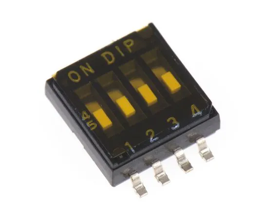 63-5159-15 4 Way Surface Mount DIP Switch SPST, Flush Slide Actuator DHA-04T-Q