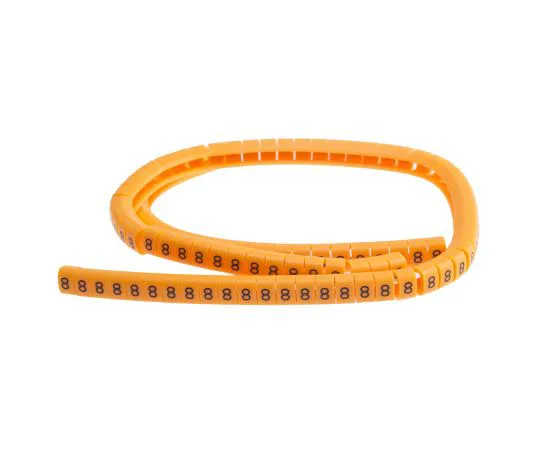 63-5126-04 RS PRO Snap On Cable Marker, Pre-printed 8 Black on Orange 4 → 5mm Dia. Range 812-1411