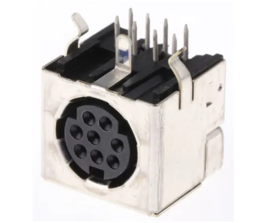 63-4996-75 TE Connectivity 8 Pole Right Angle Miniature Din Socket Socket, 1A, 30 V ac 1658998-1