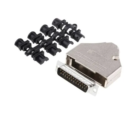 63-5080-73 25 Way D-Sub Plug Connector Kit With Assembly, Contact Insert, D-sub Plug Connector, Full Metal Jack Screws, Hood, UNC MHDTZK25-DB25P-K