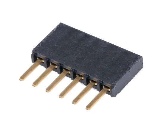 63-5080-23 Samtec SSW Series 2.54mm Pitch 6 Way 1 Row Straight PCB Socket, Through Hole, Solder Termination SSW-106-02-G-S