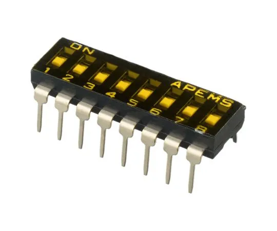 63-5159-13 8 Way Through Hole DIP Switch SPST, Recessed Actuator Slide Actuator IKD0800000