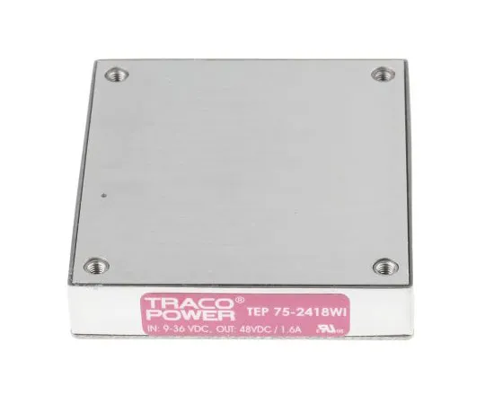 63-5095-79 TRACOPOWER TEP 75WI 75W Isolated DC-DC Converter Through Hole, Voltage in 9 → 36 V dc, Voltage out 48V dc TEP 75-2418WI