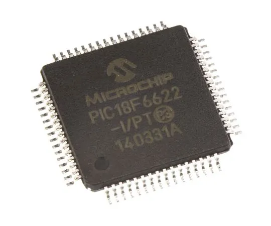 63-5037-89 Microchip, 8bit PIC Microcontroller, 40MHz, 1.024 kB, 64 kB Flash, 64-Pin TQFP PIC18F6622-I/PT