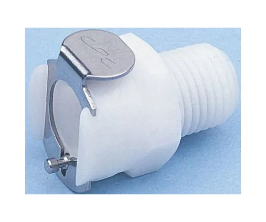63-5078-72 Straight Male Hose Coupling 1/4in Coupling Body - Valved, Pipe Thread, 1/4 in NPT Male, Acetal PMCD10-04