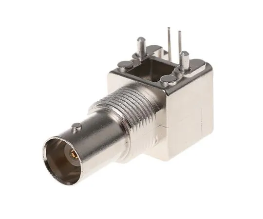 63-4948-70 TE Connectivity Right Angle 50Ω PCB Mount Bulkhead Fitting BNC Connector, jack, Nickel, Through Hole Termination 5227677-1